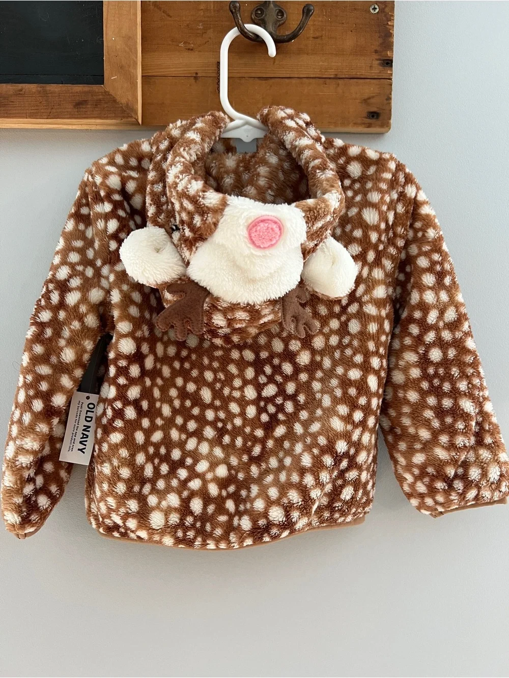 Toddler Size 3T Deer Zip Up Hoodie Jacket Fleece